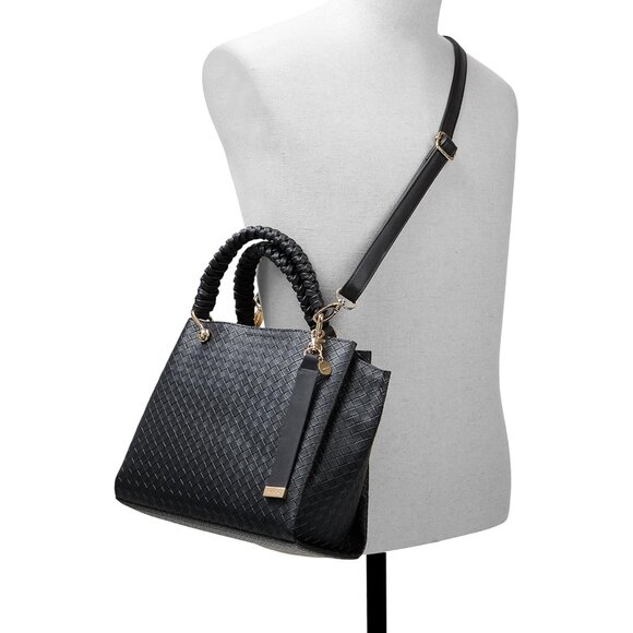 Gloadithh Medium Black Tote Bag with Leather Lining - Perfect Everyday Handbag - Picture 4 of 6